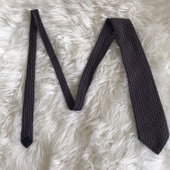 ✅ LANVIN Paris Blue Navy Red/Gold Man’s Neck tie - Picture 4 of 5